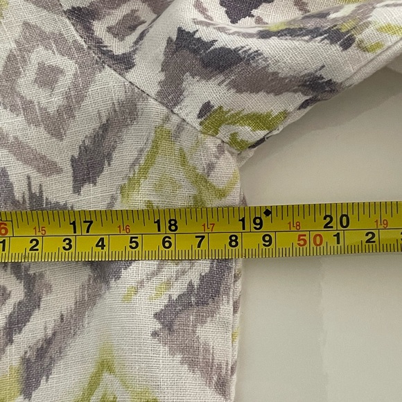 JM Collection Aztec Print Linen Blouse - Picture 8 of 9